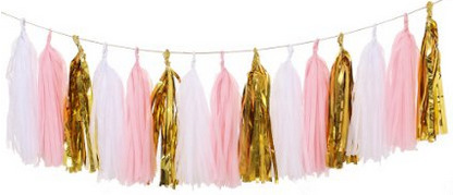 Pink and Gold Cupcake Topper Flags or Bunting - Paper Trail Design