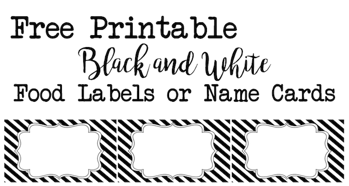 printable party food name cards