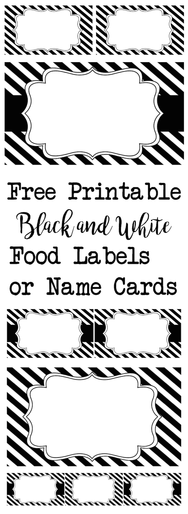 Black And White Food Labels Or Name Cards Paper Trail Design