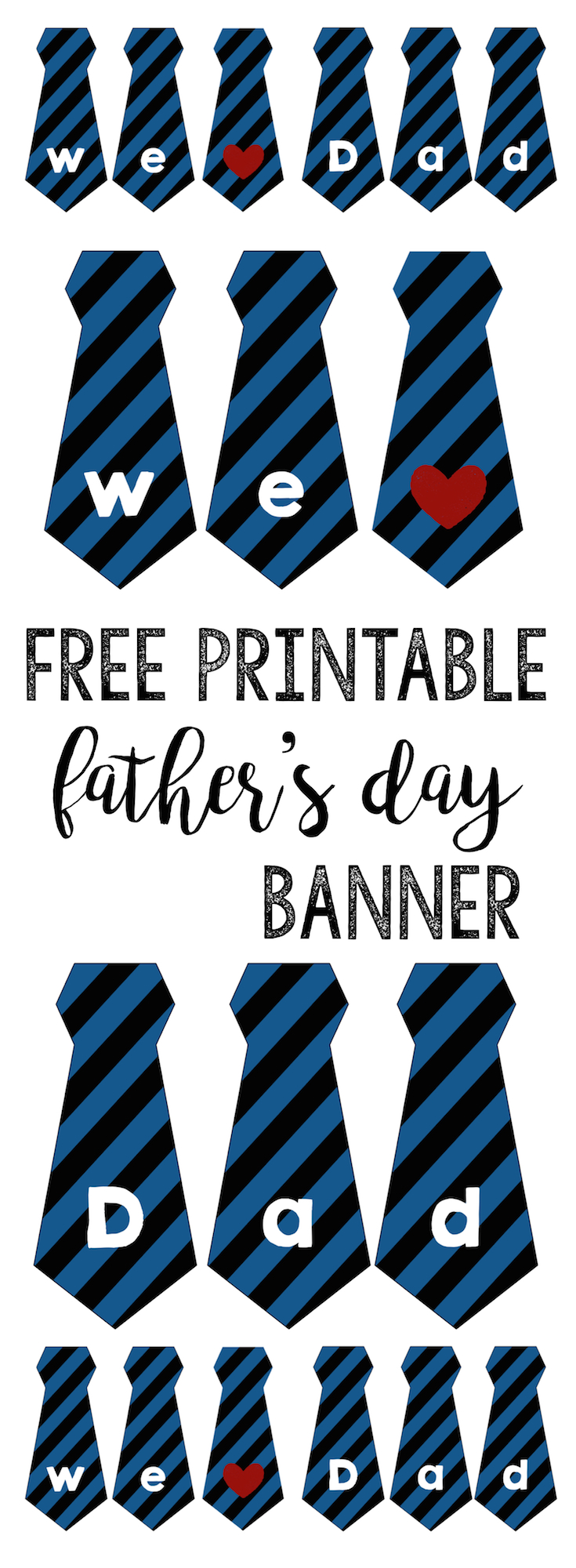 Father s Day Banner Free Printable Paper Trail Design