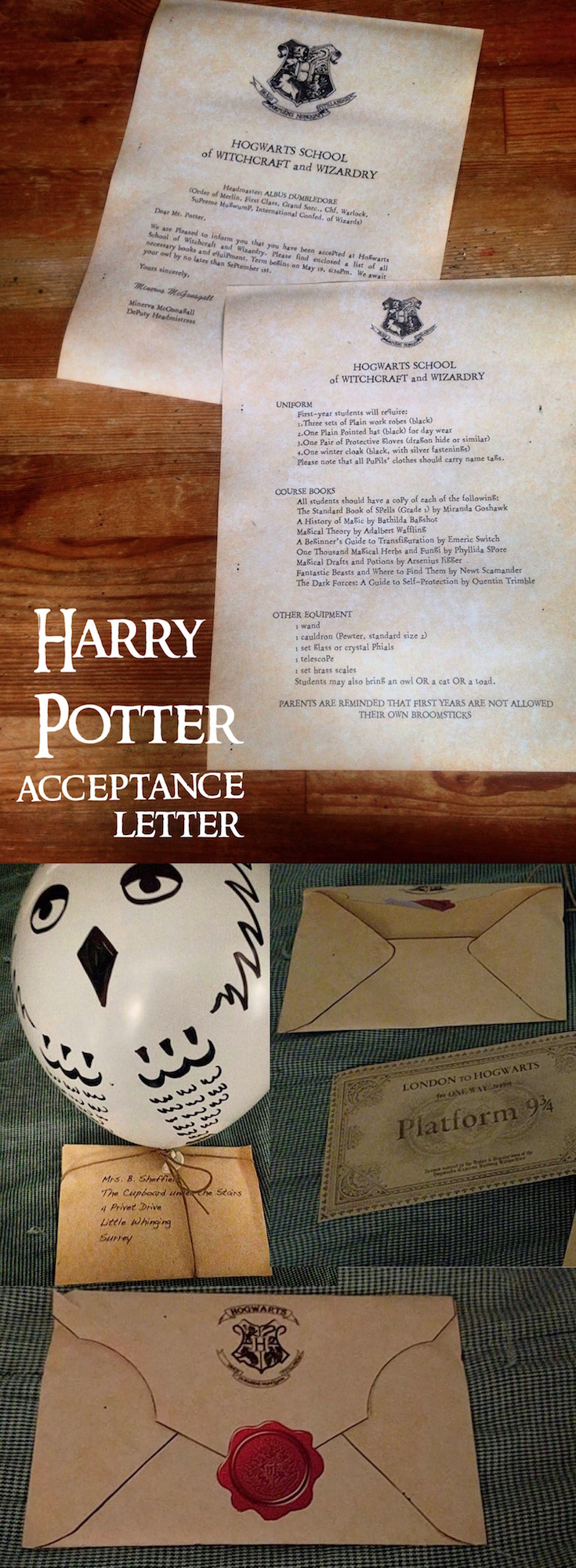 Editable Printable Hogwarts Envelope With Chosen Address and Red