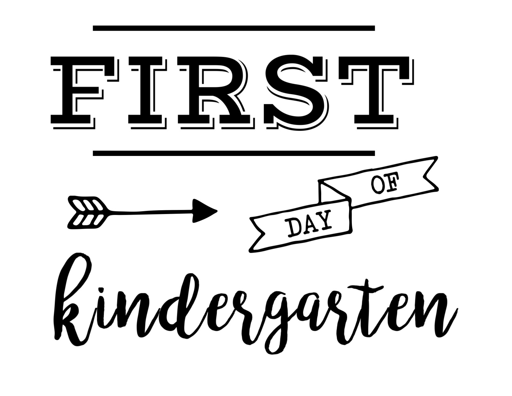 First Day Of School Sign Free Printable Paper Trail Design