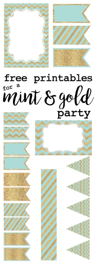 Mint and Gold Party Free Printables - Paper Trail Design