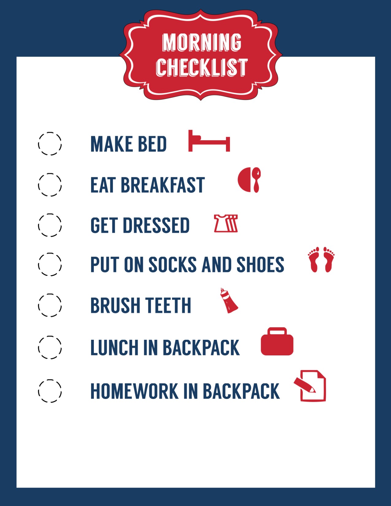 School Morning Routine Checklist Free Printable Paper Trail Design