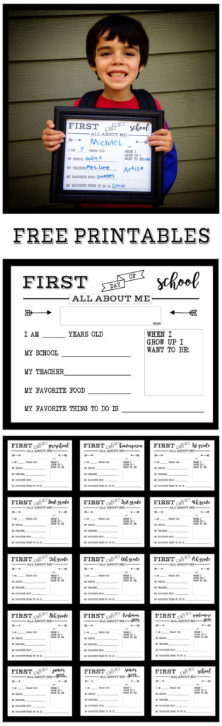 First Day of School All About Me Sign | Paper Trail Design