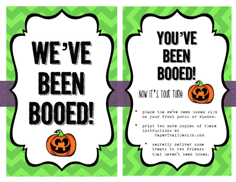 We've Been Booed Free Printable - Paper Trail Design