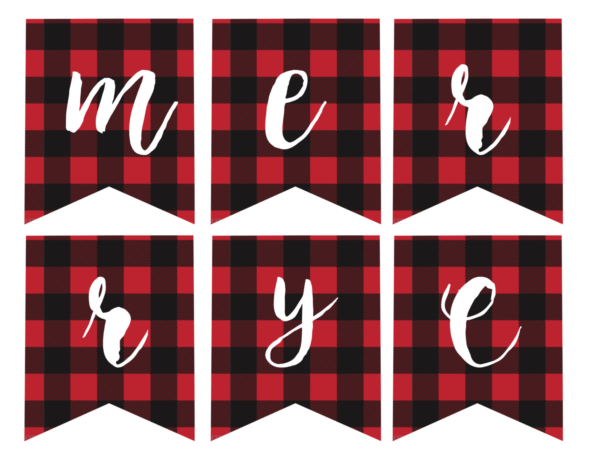 Free Printable Merry Christmas Banner - Paper Trail Design