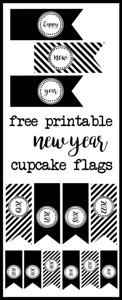 Happy New Year Cupcake Toppers - Paper Trail Design