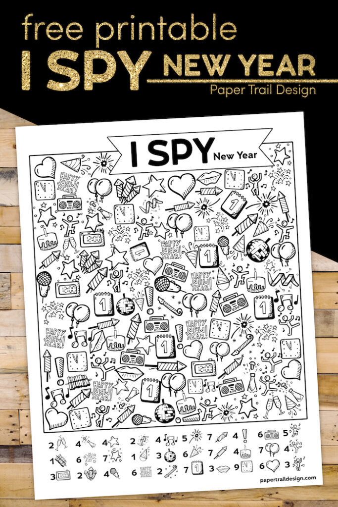 Free Printable New Year I Spy Activity - Paper Trail Design