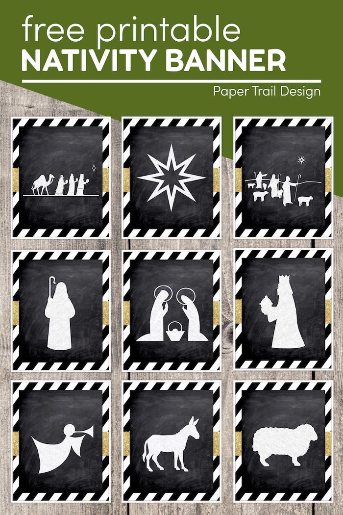 Christmas Nativity Banner Free Printable - Paper Trail Design