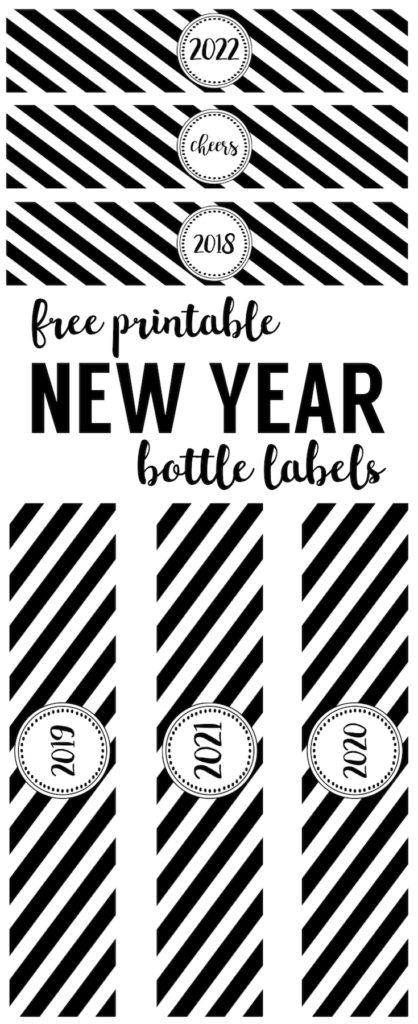 New Year Bottle Labels Free Printable - Paper Trail Design