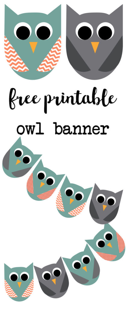 Free Printable Owl Banner Owl Party - Paper Trail Design