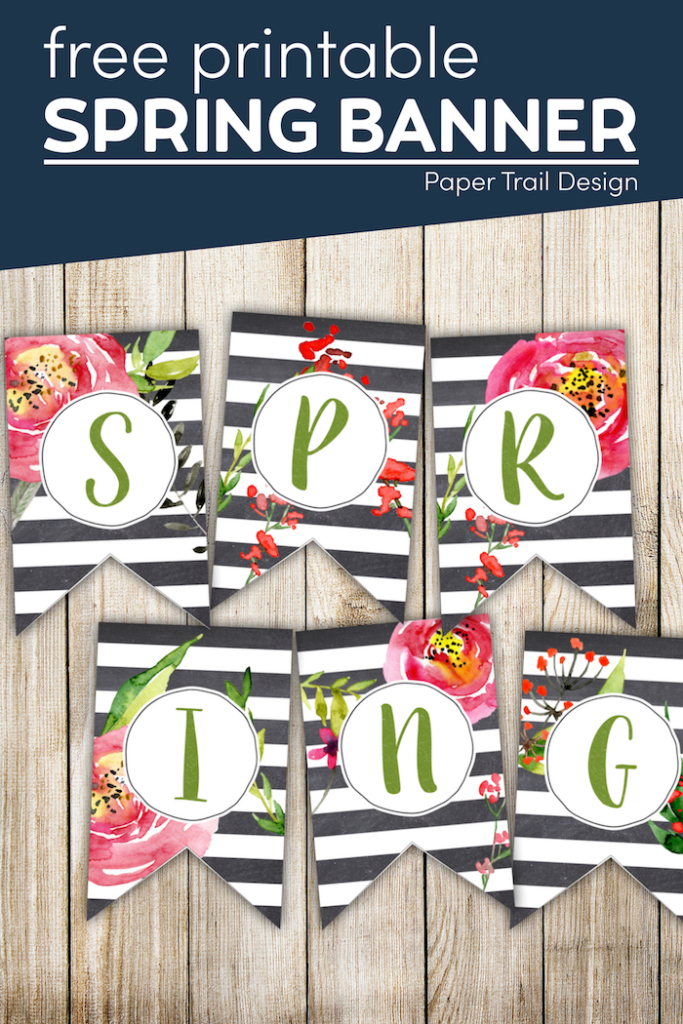 Spring Banner Printable {Spring Decorations} - Paper Trail Design