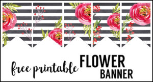 Watercolor Flower Banner Free Printable - Paper Trail Design