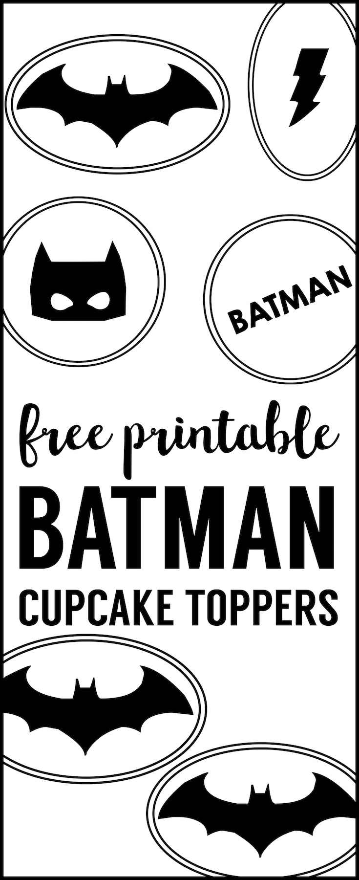 Batman Cupcake Topper Printables Paper Trail Design