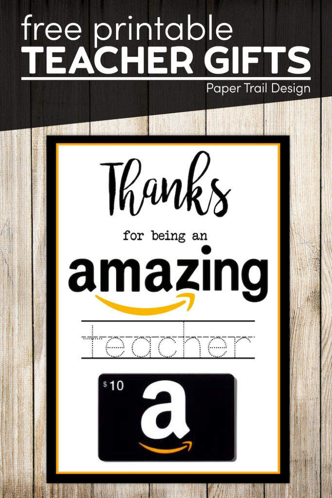 Teacher Appreciation Amazon Card - Paper Trail Design