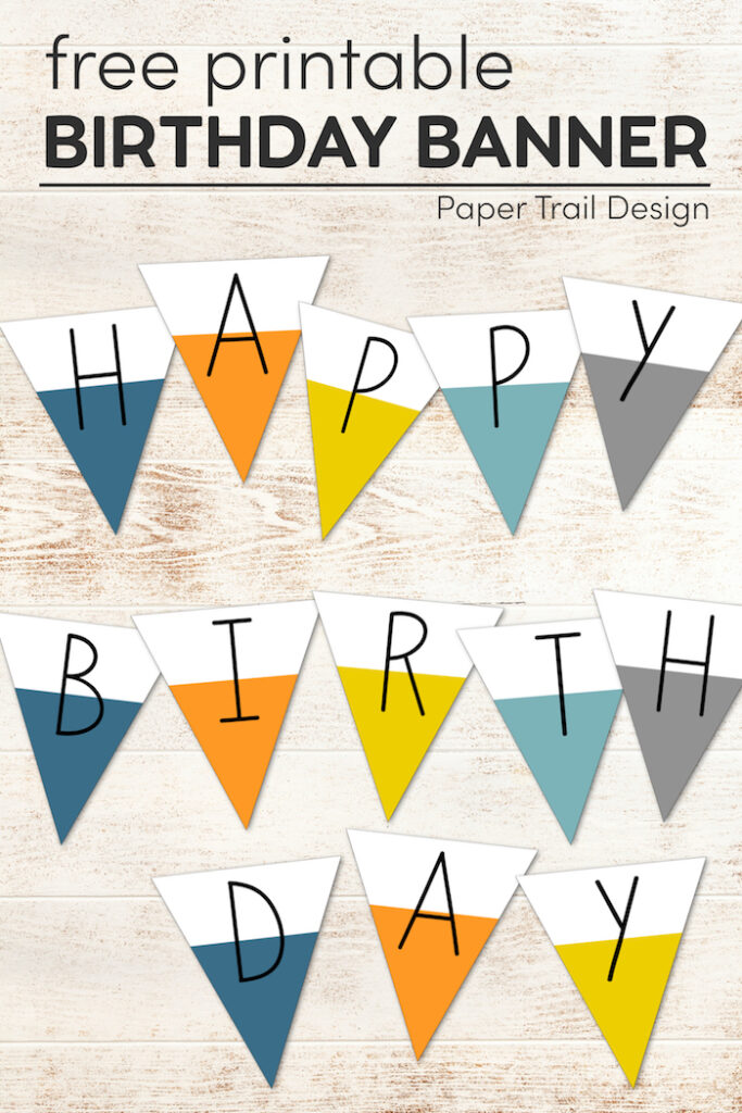 Free Printable Happy Birthday Banner - Paper Trail Design
