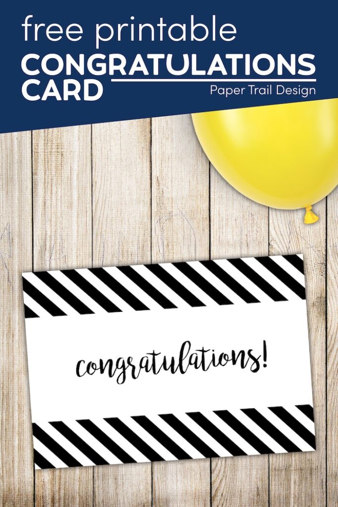 Free Printable Congratulations Card - Paper Trail Design