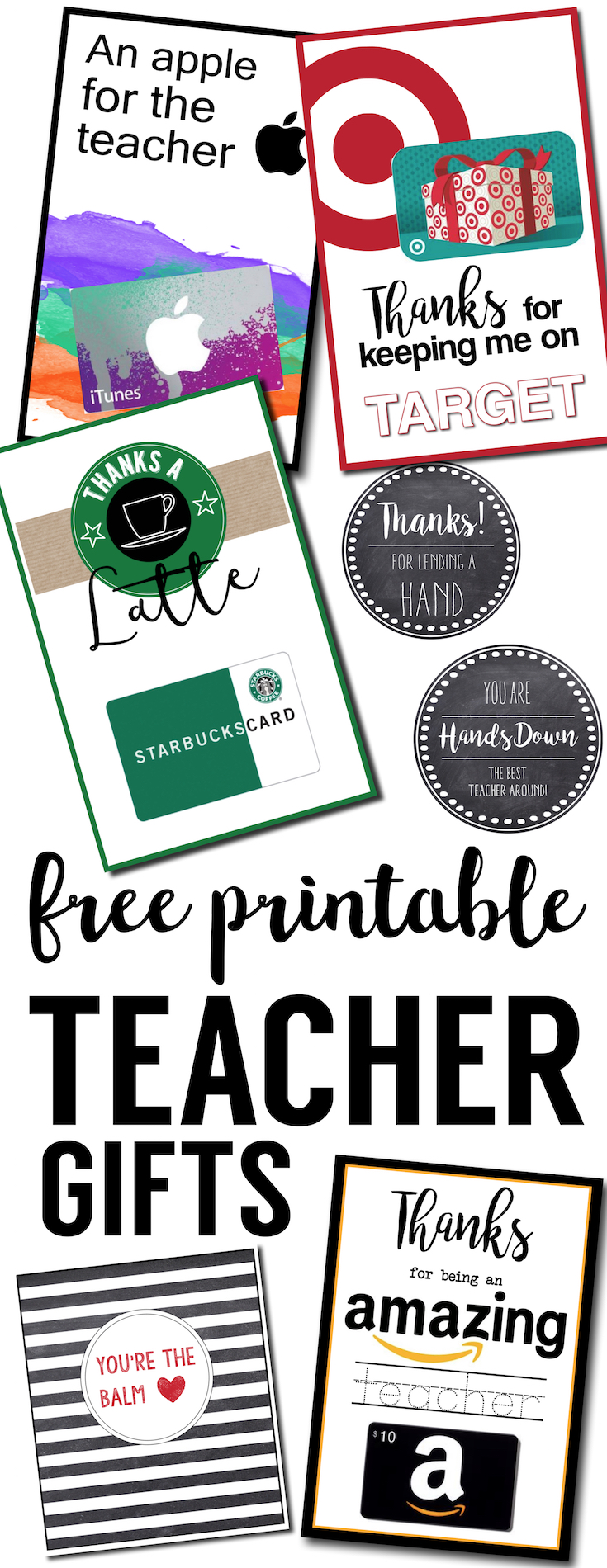 Free Printable Teacher Thank You Cards Ideas - Paper Trail Design