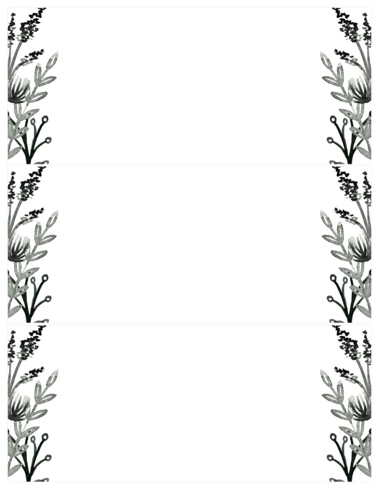 Black White Flowers Invitations Templates Free Printable - Paper Trail ...