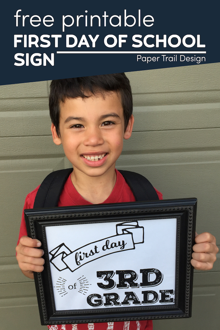 Free Printable First Day of School Signs - Paper Trail Design