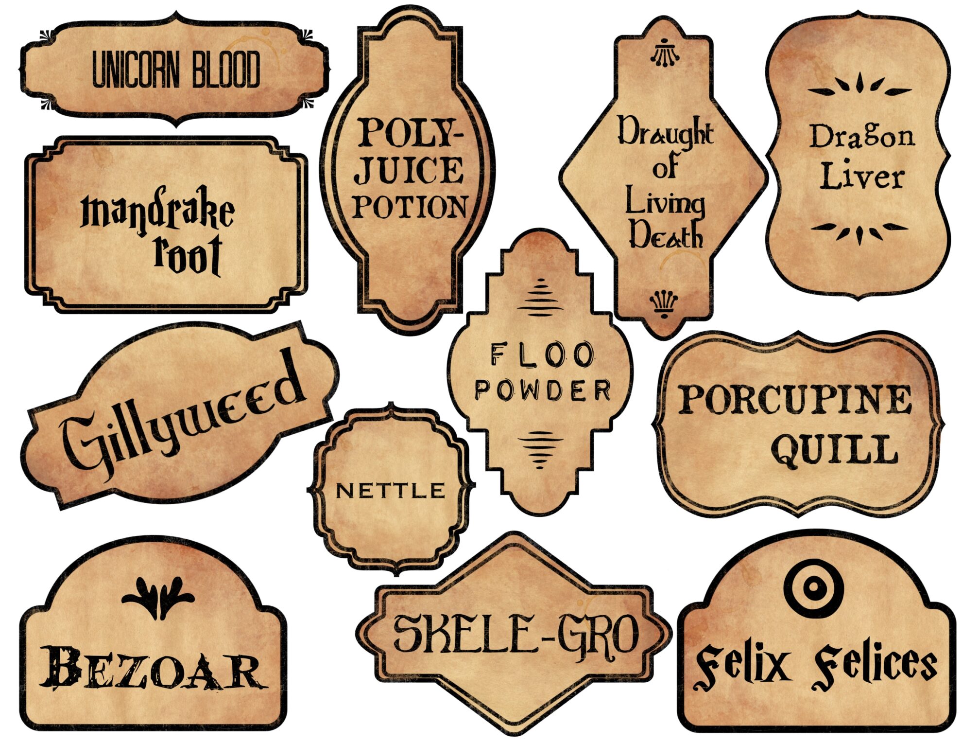 Free Printable Harry Potter Potion Labels Printable Templates