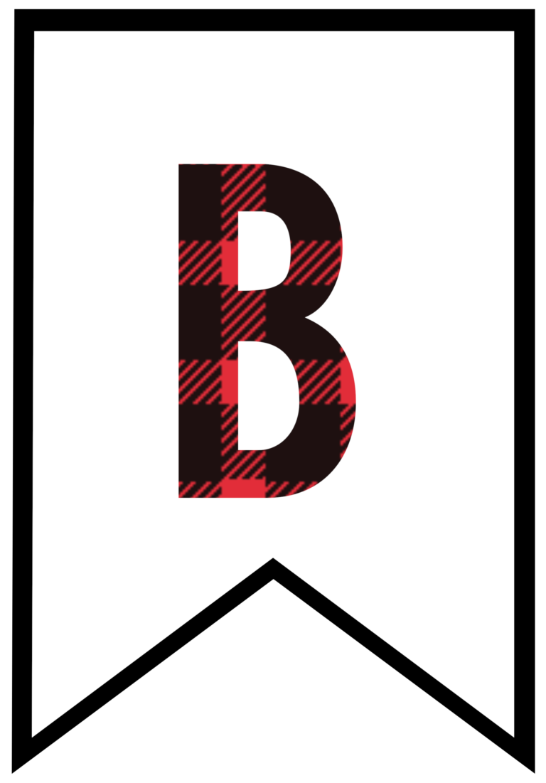 Buffalo Plaid Free Printable Banner Letters Paper Trail Design