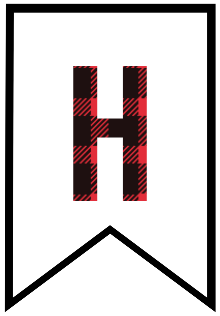 Buffalo Plaid Free Printable Banner Letters - Paper Trail Design