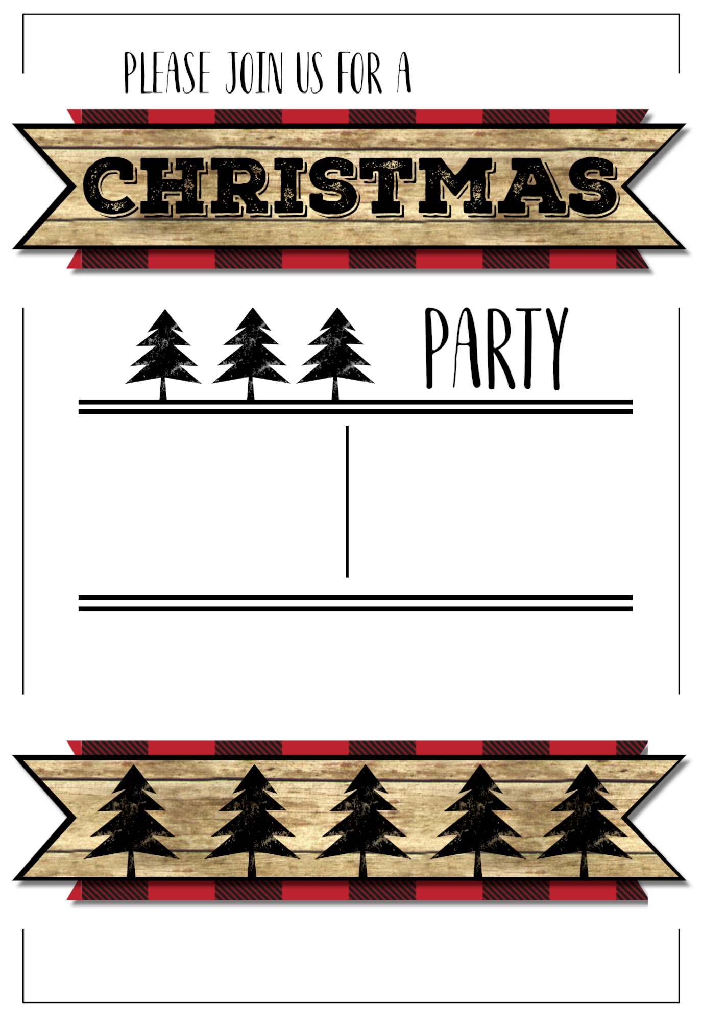 Christmas Party Invitation Templates Free Printable Paper Trail Design