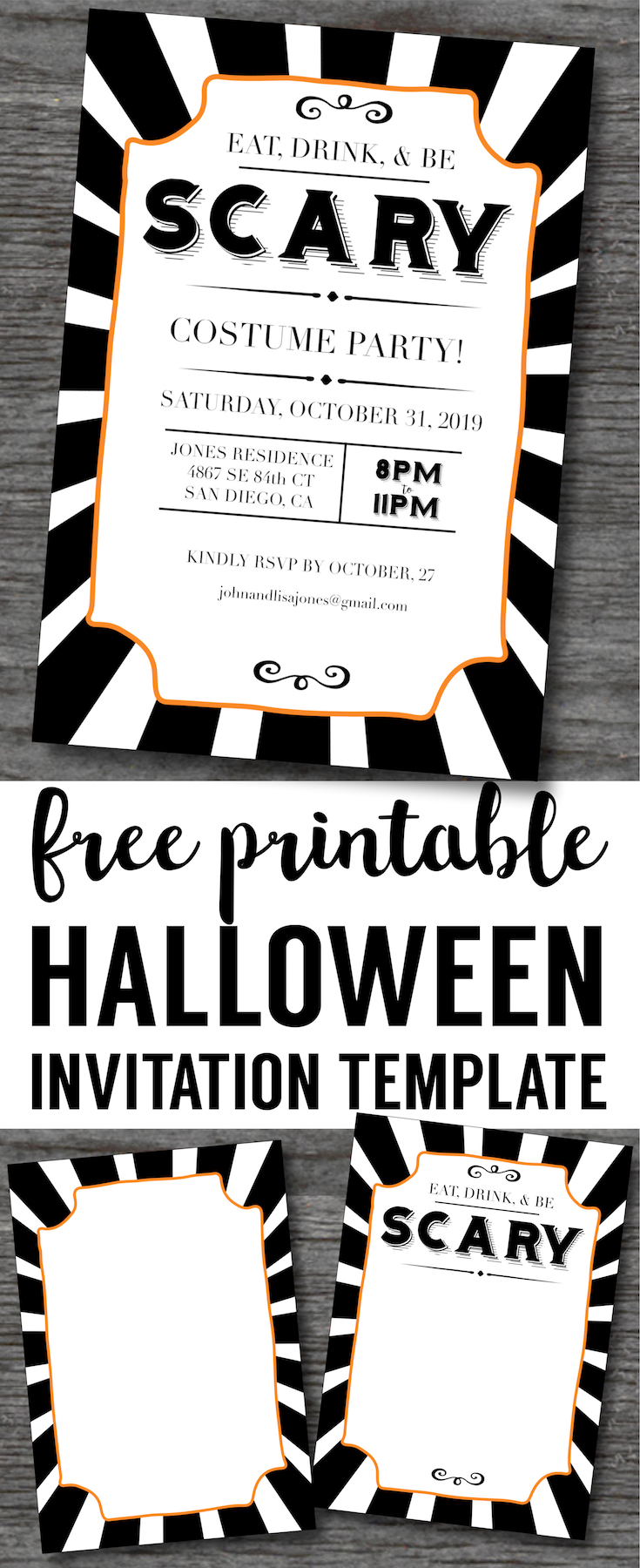 Halloween Invitations Free Printable Template - Paper Trail Design