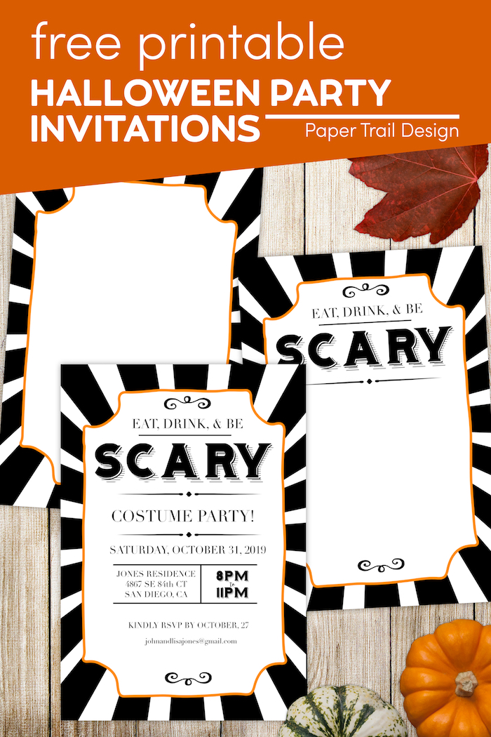 Halloween Invitations Free Printable Template - Paper Trail Design