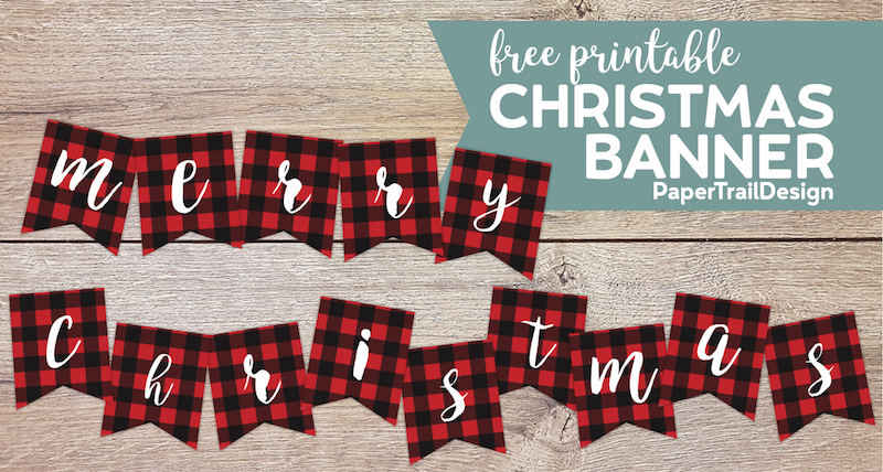 Free Printable Merry Christmas Banner Paper Trail Design