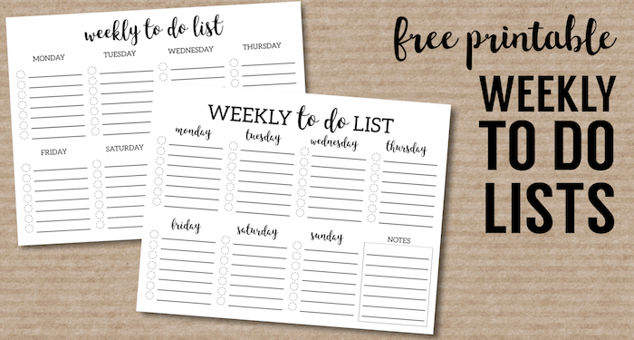 weekly to do list printable checklist template paper trail design