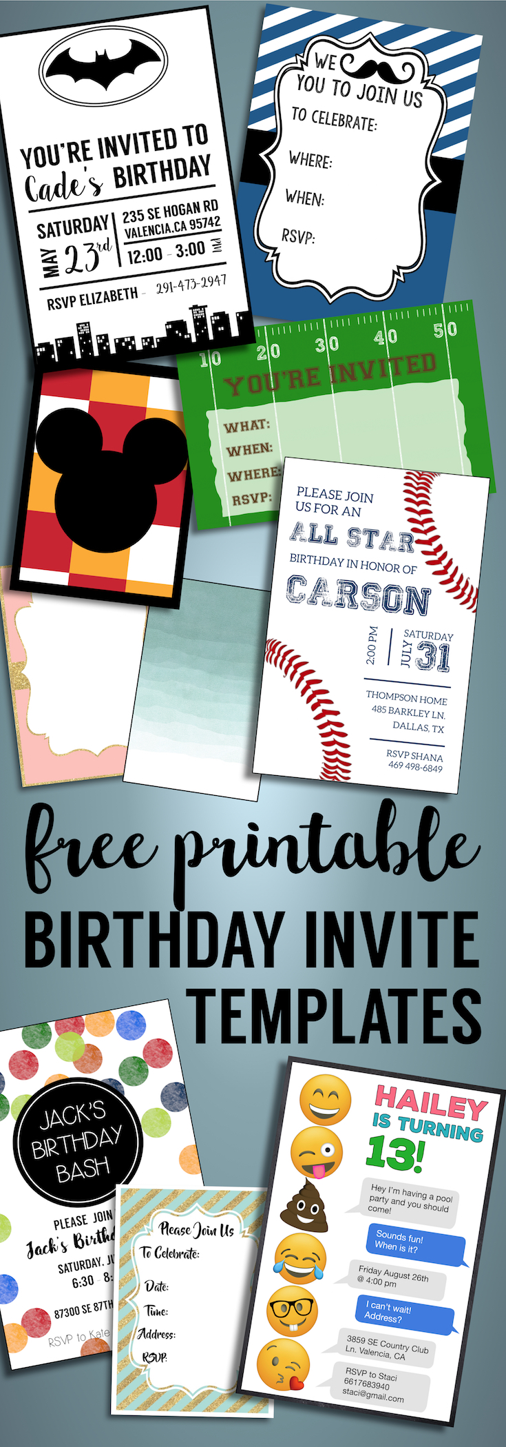 Birthday Invitations Free Printable Templates - Paper Trail Design