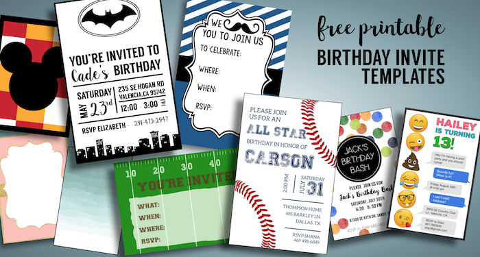 Free Birthday Invitation templates to customize