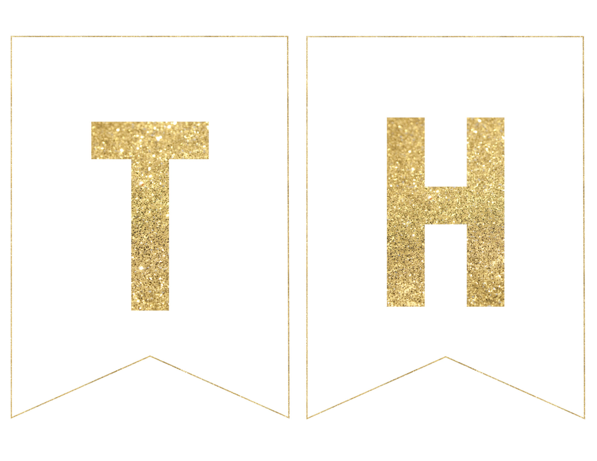 Gold Free Printable Banner Letters - Paper Trail Design