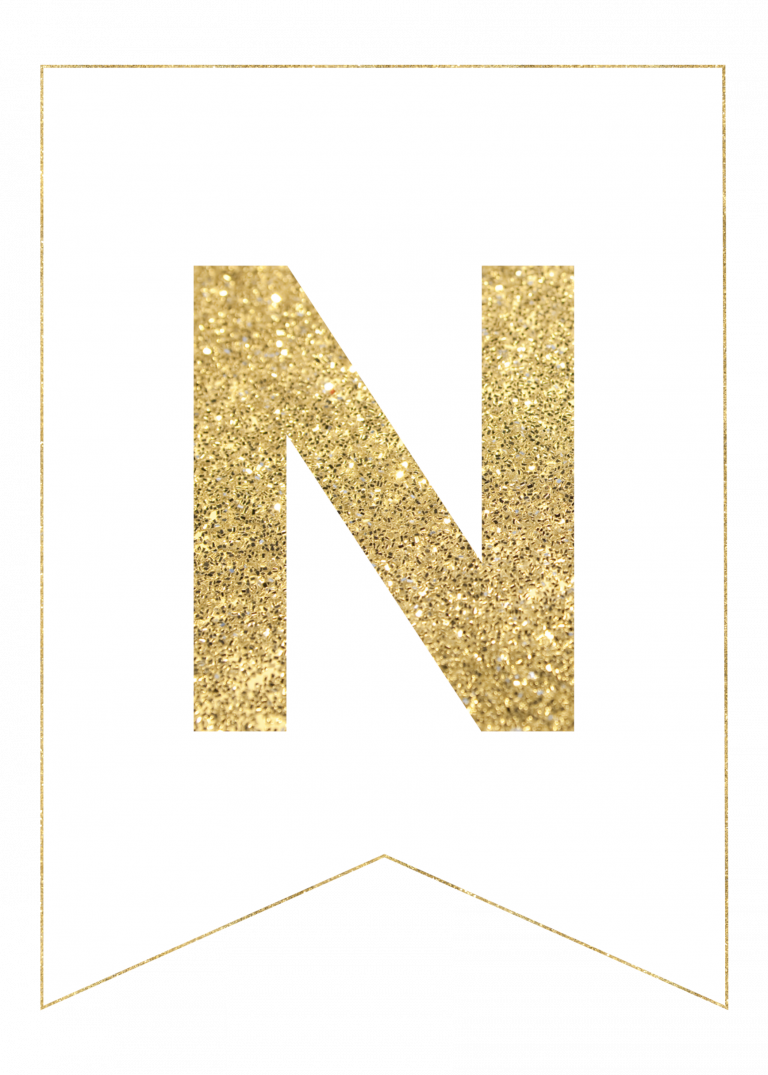 Gold Free Printable Banner Letters - Paper Trail Design