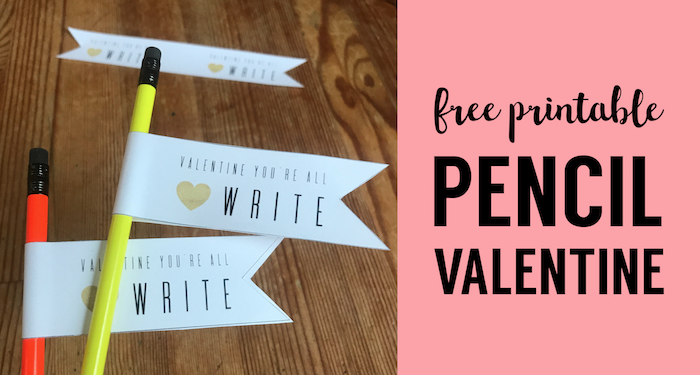 Pencil Valentine Card Printables Free - Paper Trail Design