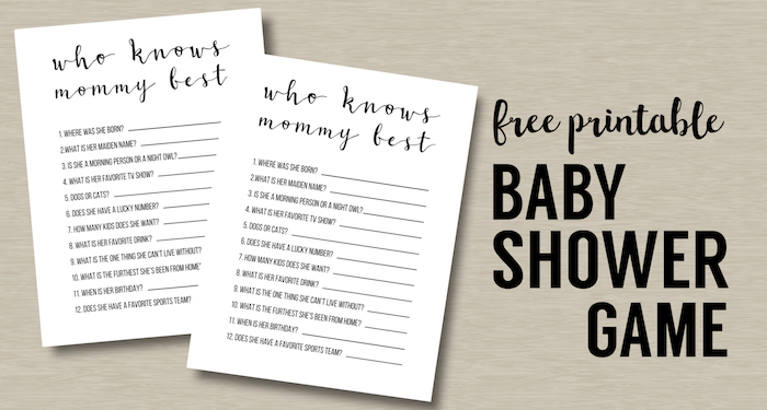Baby Shower Games Free Printable {Who Knows Mommy Best} Paper Trail