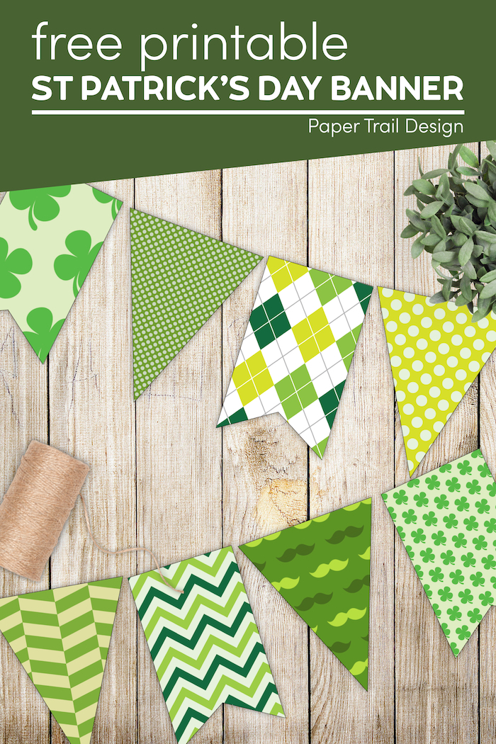 DIY St. Patrick's Day Decorations Printable Banner - Paper Trail Design