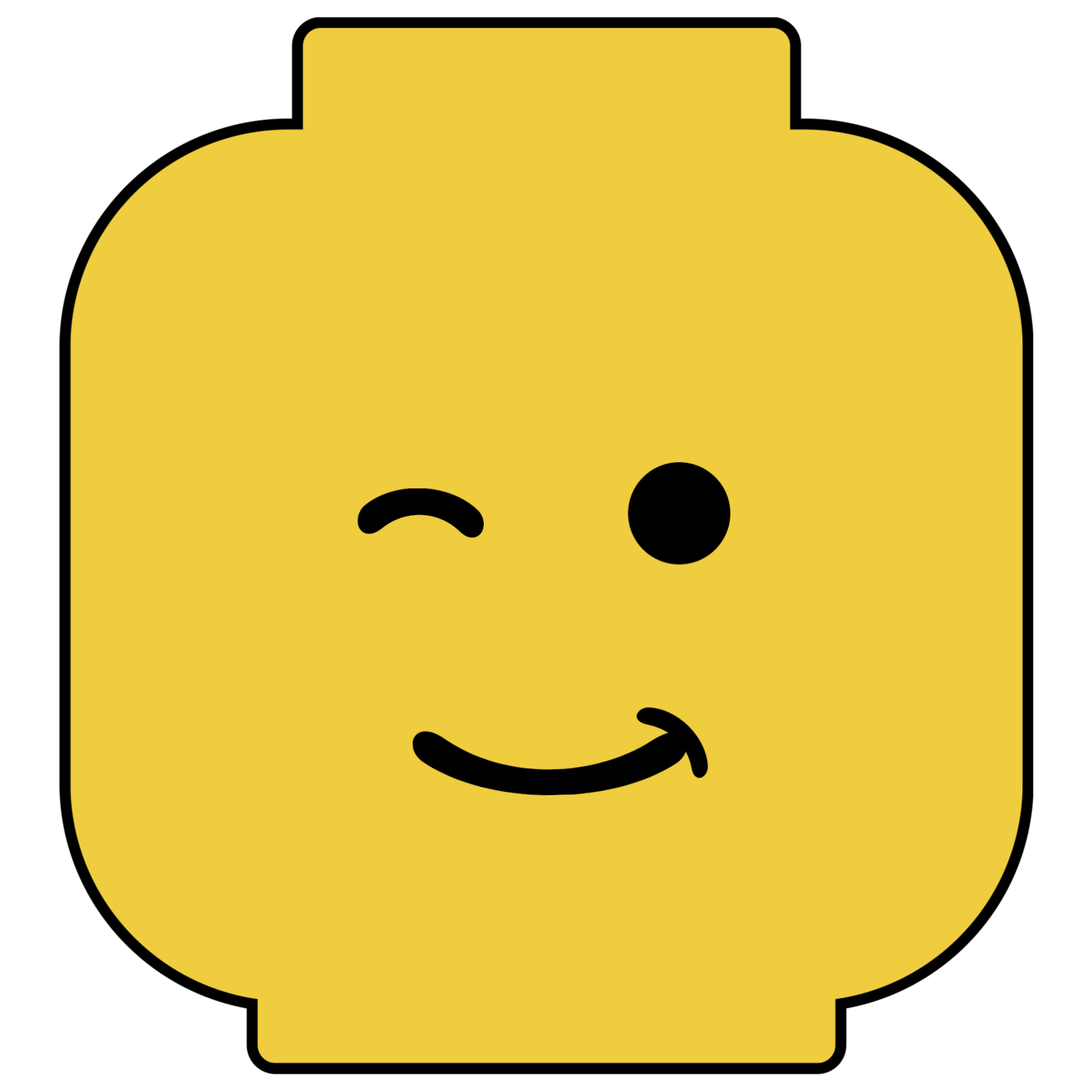 Lego Head Clipart Black And White
