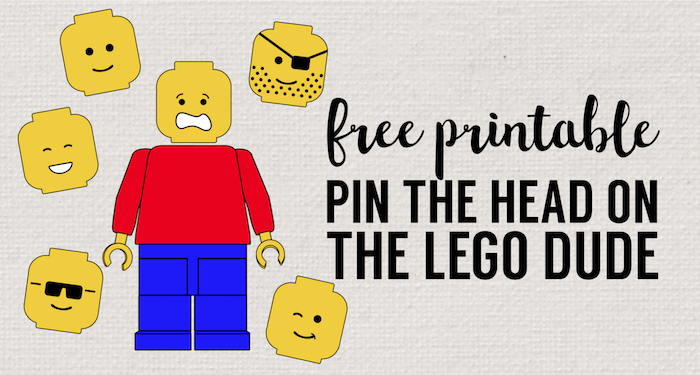 Pin the Head on the Lego Man Party Game 