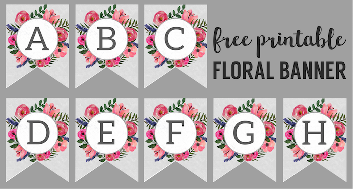 Free Printable Floral Banner Letters Pdf