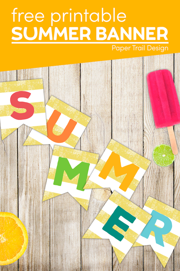 Free Printable Summer Banner Flags Paper Trail Design