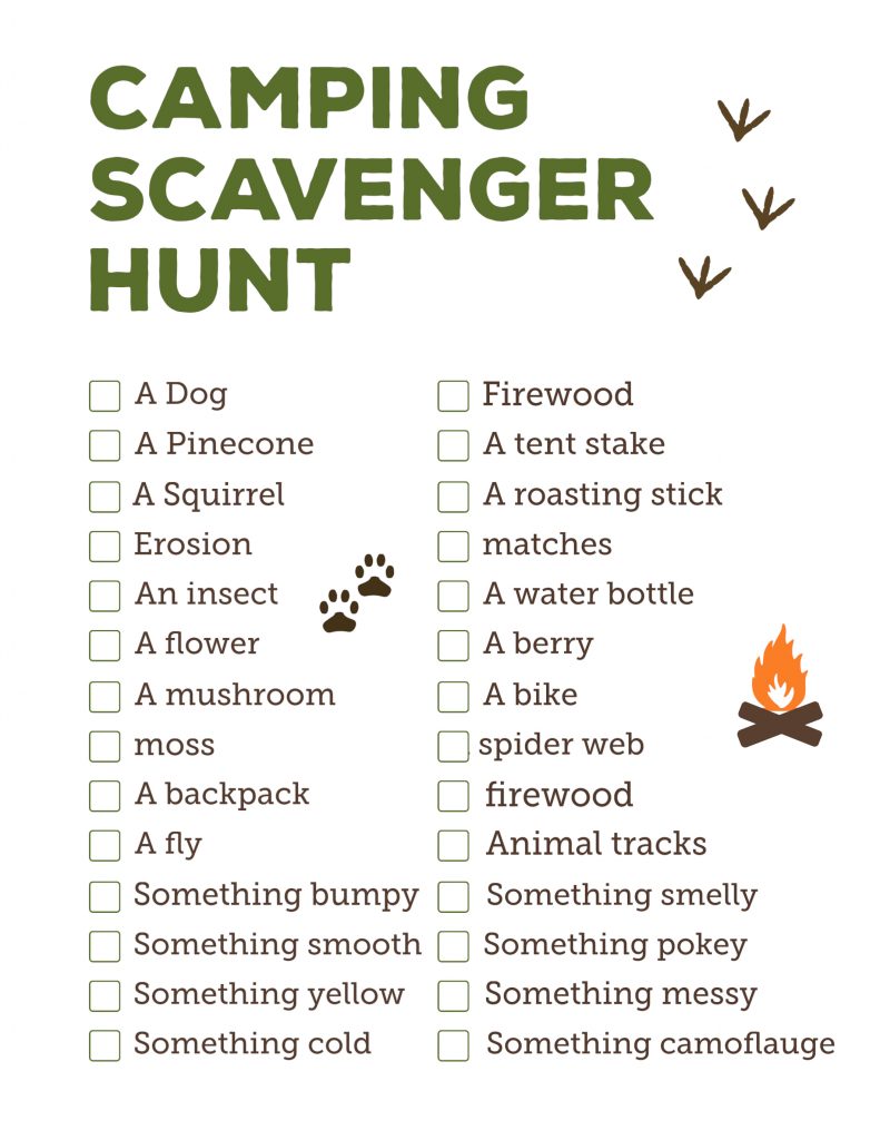 Camping Scavenger Hunt Printable - Paper Trail Design