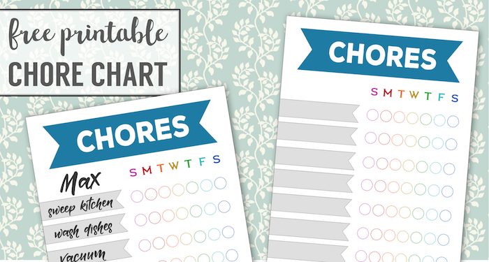 Free Printable Chore Chart for Kids