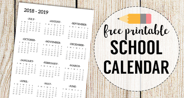 18 19 School Calendar Printable Free Template Paper Trail Design