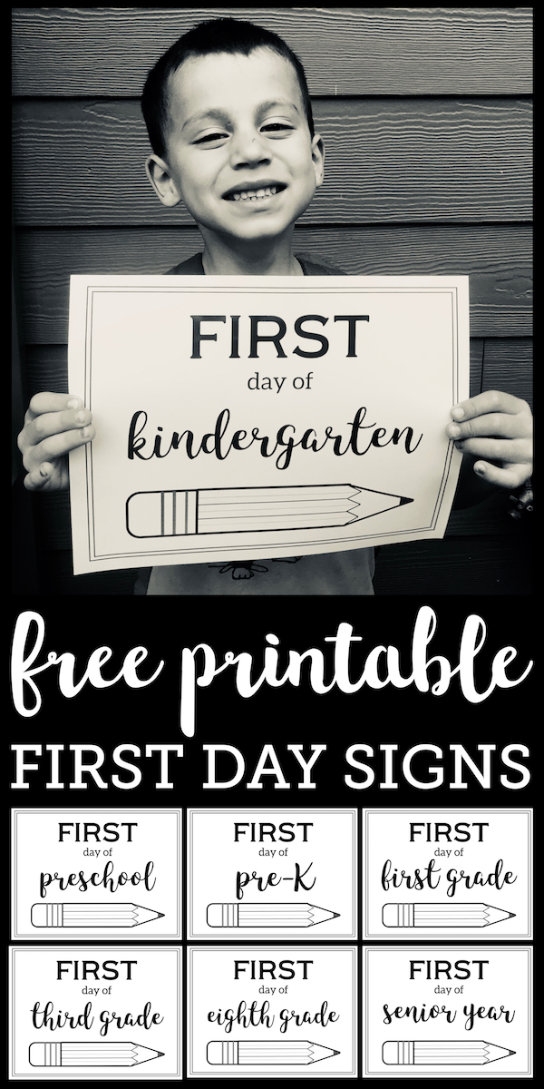 Free Printable First Day of School Sign {Pencil} - Paper Trail Design