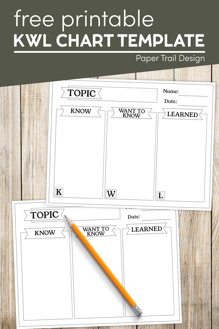 Free Kwl Chart Printable Graphic Organizer Paper Trail Design