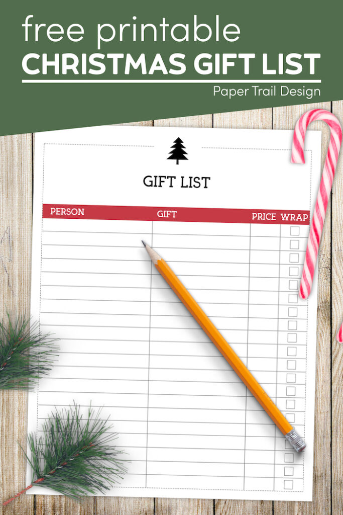 Free Printable Christmas List Template {Gift List} - Paper Trail Design